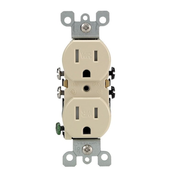 Leviton RECEPT TR & WR 15A IVORY - W5320-T0I