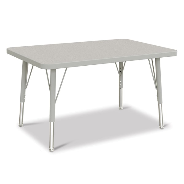 Jonti-Craft Berries Rectangle Activity Table, 24 in. x 36 in., E-height, Freckled Gray/Gray/Gray - 6478JCE000