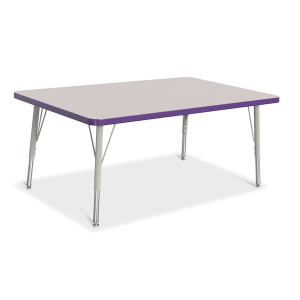 Jonti-Craft Berries Rectangle Activity Table, 30 in. x 48 in., E-height, Freckled Gray/Purple/Gray - 6473JCE004