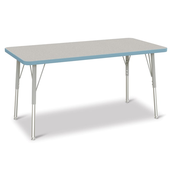 Jonti-Craft Berries Rectangle Activity Table, 24 in. x 48 in., A-height, Freckled Gray/Key Lime/Gray - 6403JCA130