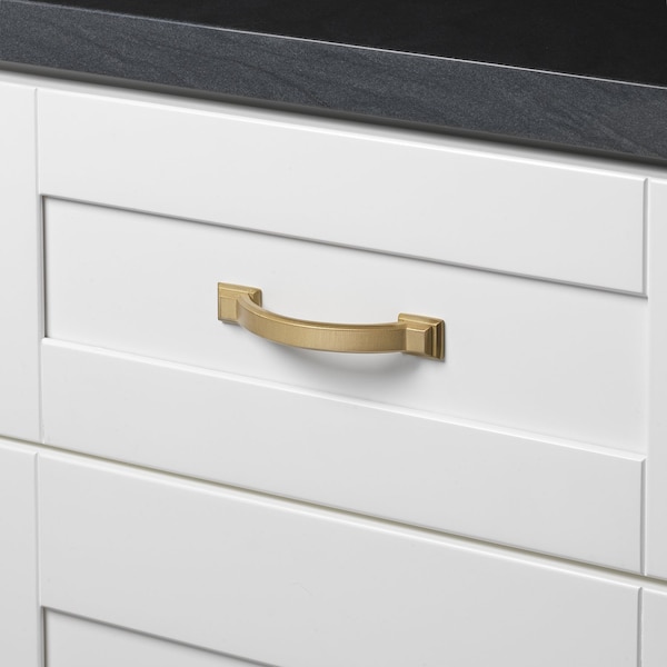 Gliderite Hardware 3 in. Center to Center Satin Gold Arched Square Cabinet Pull - 4355-SG, 5PK - 4355-SG-5