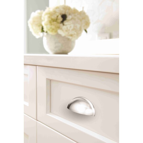 Amerock Ravino 3 in 76 mm Center-to-Center Polished Chrome Cabinet Cup Pull - BP2209426