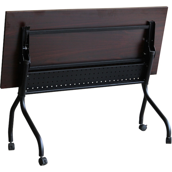 Lorell Rectangle Lorell Mahogany Flip Top Training Table, 23.6 W, 48 L, 29.5 H, Melamine Top, Mahogany - LLR59518