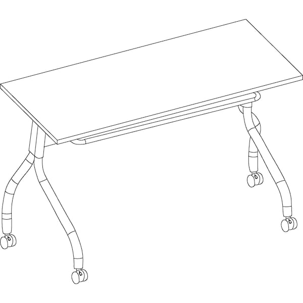 Lorell Rectangle Lorell Mahogany Flip Top Training Table, 23.6 W, 48 L, 29.5 H, Melamine Top, Mahogany - LLR59518