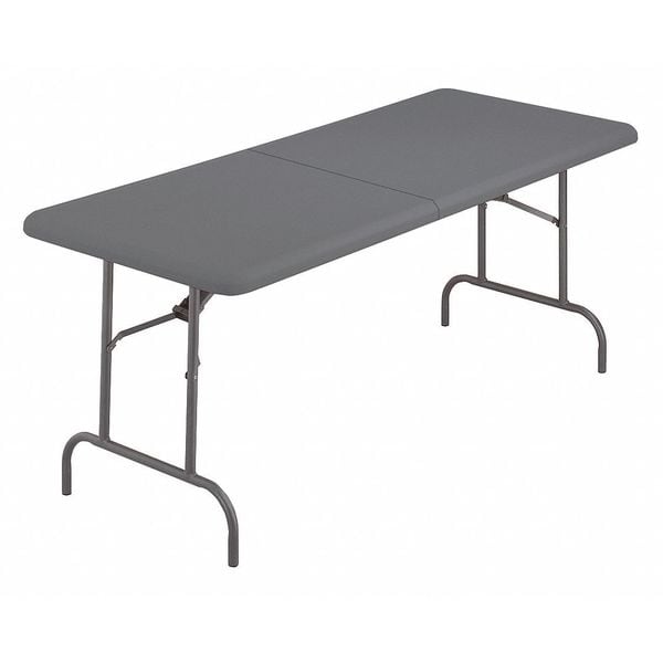 Iceberg Rectangle IndestrucTableÃ‚Â® Classic Folding Table, Charcoal, 30" x 60" BiFold, 30" W, 60" L, 29" H - 65457