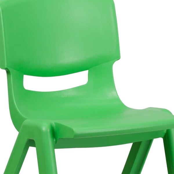 Flash Furniture Green Plastic Stackable School Chair with 15.5" Seat Height, PK2 - 2-YU-YCX-005-GREEN-GG