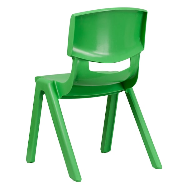 Flash Furniture Green Plastic Stackable School Chair with 15.5" Seat Height, PK2 - 2-YU-YCX-005-GREEN-GG