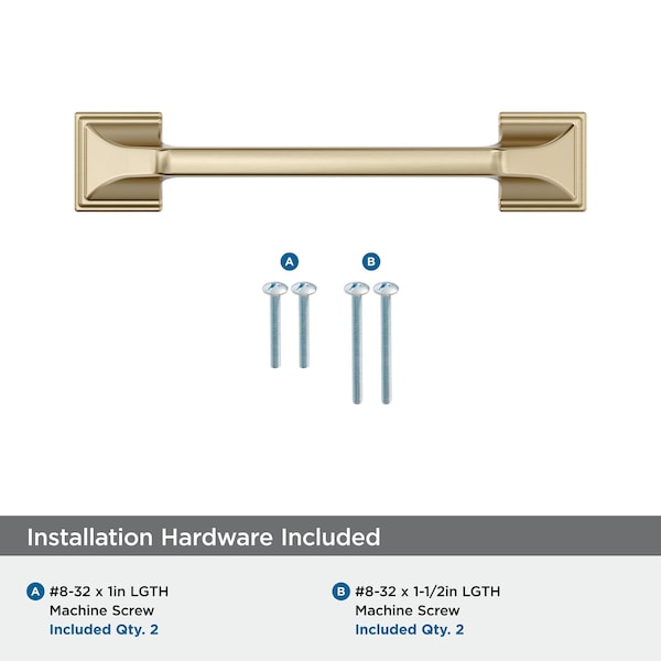 Amerock Exceed 3-3/4 inch 96mm Center-to-Center Golden Champagne Cabinet Pull - BP36881BBZ