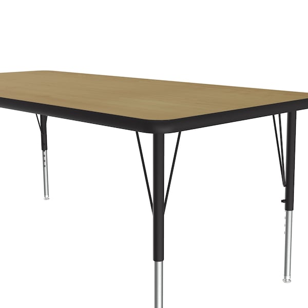 Correll Rectangle Adjustable Height Activity Kids School Table, 30" W, 60" L, 19" to 29" H, Fusion Maple - A3060-REC-16