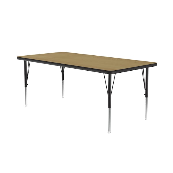 Correll Rectangle Adjustable Height Activity Kids School Table, 30" W, 60" L, 19" to 29" H, Fusion Maple - A3060-REC-16