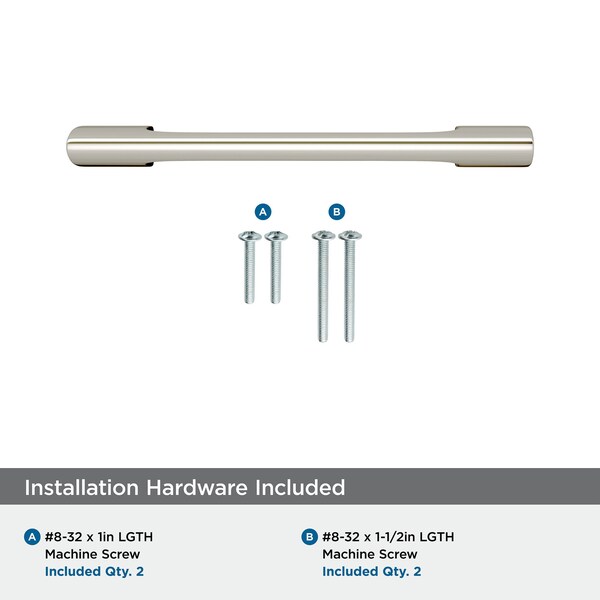 Amerock Riva 3-3/4 in 96 mm Center-to-Center Polished Nickel Cabinet Pull - BP55365PN