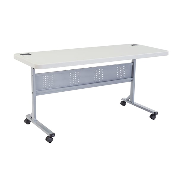 National Public Seating Rectangle Training Table, 24" W, 72" L, 29-1/2" H, Lightweight HDPE Blow Molded Plastic Top - BPFT-2472