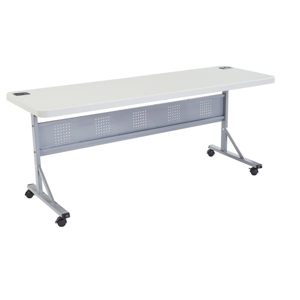 National Public Seating Rectangle Training Table, 24" W, 72" L, 29-1/2" H, Lightweight HDPE Blow Molded Plastic Top - BPFT-2472