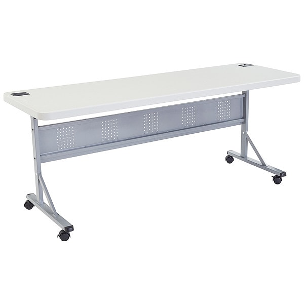 National Public Seating Rectangle Training Table, 24" W, 72" L, 29-1/2" H, Lightweight HDPE Blow Molded Plastic Top - BPFT-2472