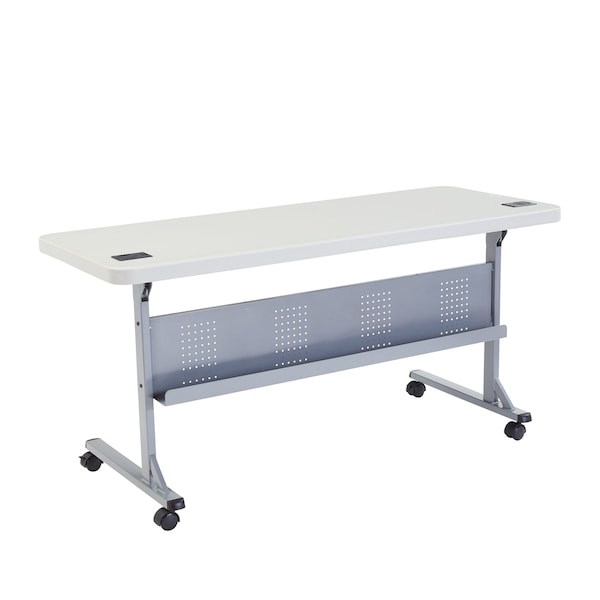 National Public Seating Rectangle Training Table, 24" W, 72" L, 29-1/2" H, Lightweight HDPE Blow Molded Plastic Top - BPFT-2472