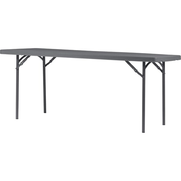 Zown Folding Table, Resin, Commercial, 72" x 30", Grey Color - 60526SGY1E