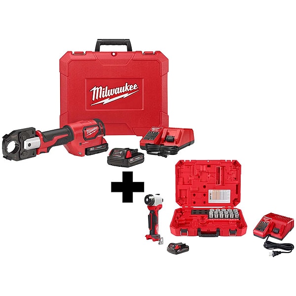 Milwaukee Tool M18 600 MCM Crimper Kit + Cable Stripper - 2679-22, 2935CU-21S