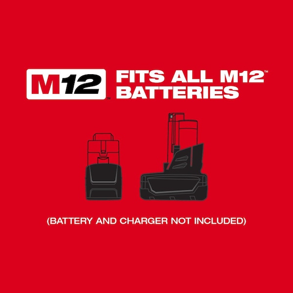 Milwaukee Tool Cordless Ratchet Tool Kit, 12V DC, 60 ft-lb Torque, Includes Battery (4.0 Ah) - 2558-20, 48-11-2440
