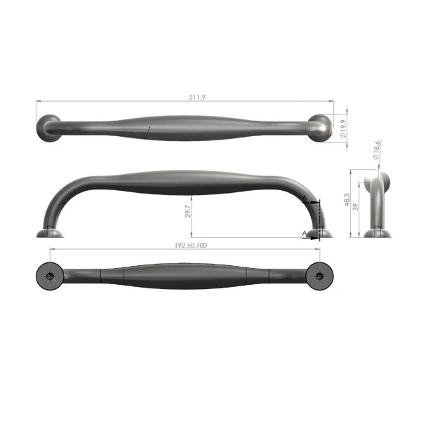 Richelieu 7 9/16 in (192 mm) Center-to-Center Durham Bronze Traditional Cabinet Pull - 6565192147