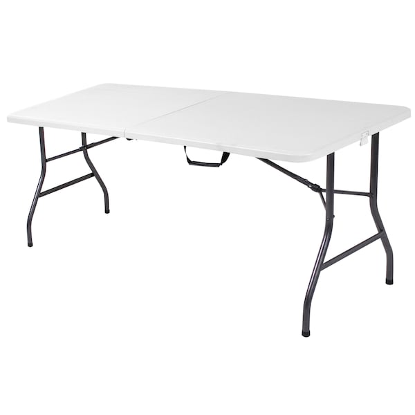 Bridgeport Folding Table, Blow Mold Table, Fold In Half, 72" x 30", White Color - C678BP14WSP1