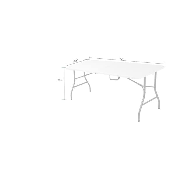 Bridgeport Folding Table, Blow Mold Table, Fold In Half, 72" x 30", White Color - C678BP14WSP1