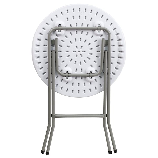 Flash Furniture Round Wh 24Rnd Plastic Fold Table, 24" W, 24" L, 29.375" H, Granite White - DAD-YCZ-80R-1-SM-GW-GG