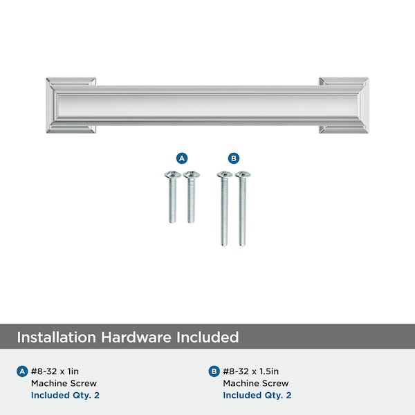 Amerock Appoint 3-3/4 in 96 mm Center-to-Center Polished Chrome Cabinet Pull - BP3675926