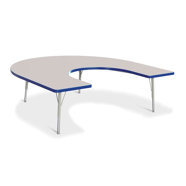 Jonti-Craft Berries Horseshoe Activity Table, 66 in. x 60 in., E-height, Freckled Gray/Blue/Gray - 6445JCE003