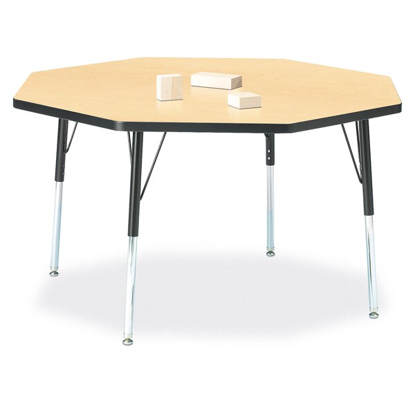 Jonti-Craft Berries Octagon Activity Table, 48 in. x 48 in., A-height, Maple/Black/Black - 6428JCA011