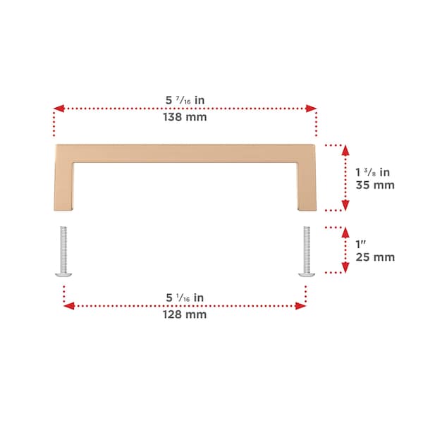 Richelieu Lambton Collection 5 1/16-inch (128 mm) Champagne Bronze Modern Rectangular Cabinet Pull - BP873128CHBRZ