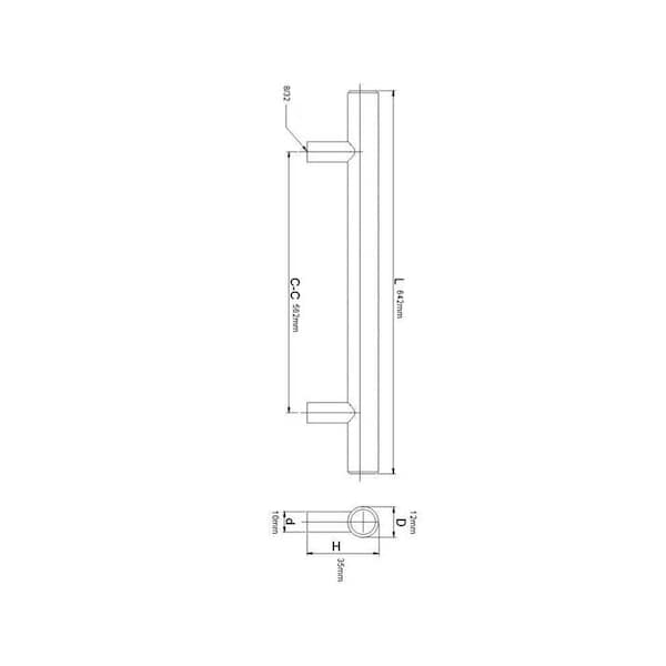 Richelieu 22-1/8 in. (562 mm) Center-to-Center Brushed Nickel Steel Contemporary Drawer Pull - BP305562195