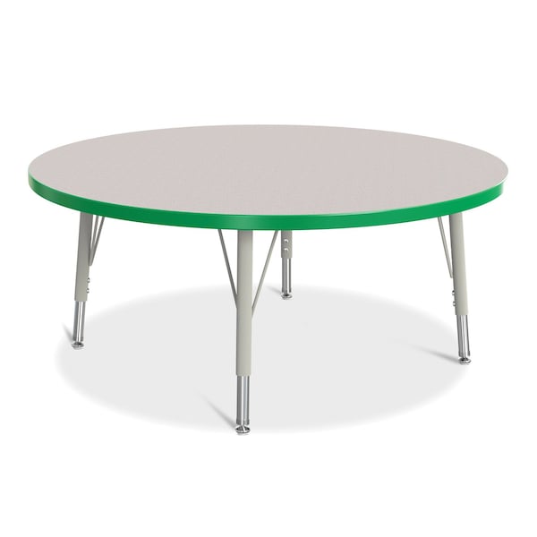 Jonti-Craft Berries Round Activity Table, 42 in. Diameter, E-height, Freckled Gray/Green/Gray - 6468JCE119