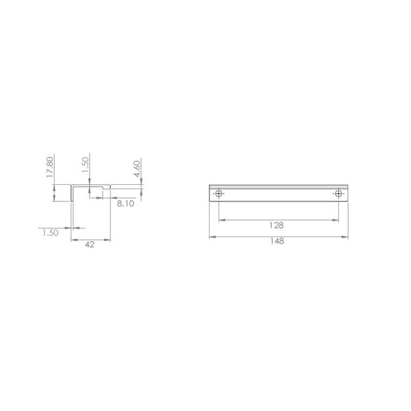 Richelieu 5-1/16 in. (128 mm) Center-to-Center White Contemporary Edge Pull - BP989812830