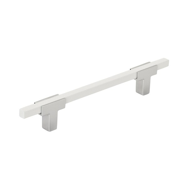 Amerock Urbanite 5-1/16 in 128 mm Center-to-Center Polished Chrome/White Cabinet Pull - BP77812826WHT