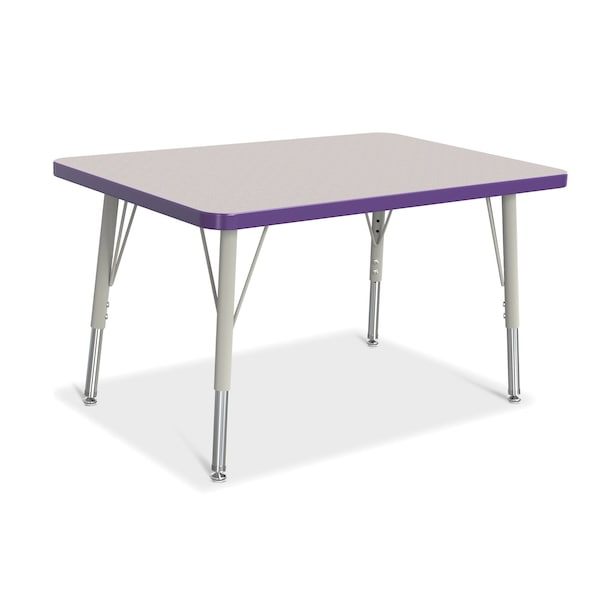 Jonti-Craft Berries Rectangle Activity Table, 24 in. x 36 in., E-height, Freckled Gray/Purple/Gray - 6478JCE004