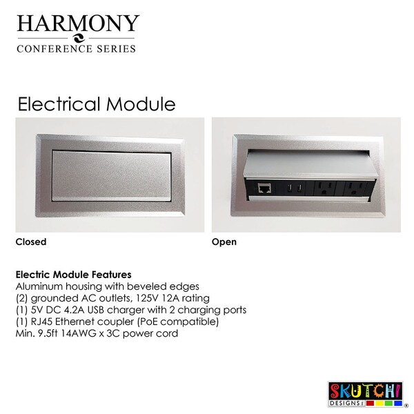 Skutchi Designs 45 in W, 144 in L, 29 in H, Engineered Wood Top, White - H-AREC-46143PT-09-EL