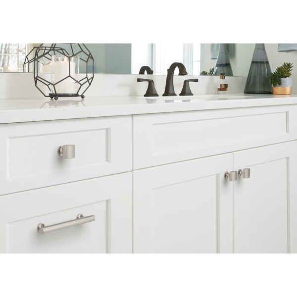 Amerock Everett 5-1/16 inch 128mm Center-to-Center Satin Nickel Cabinet Pull - BP37105G10