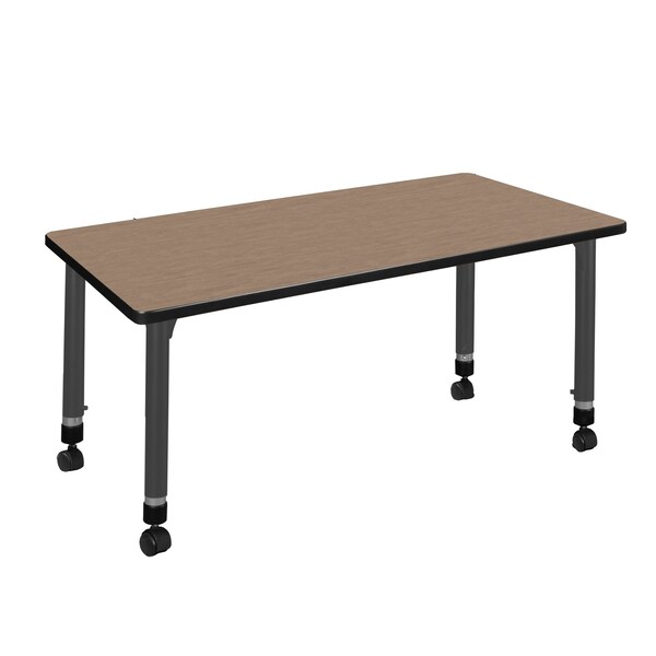 Regency Kee Height Adjustable Mobile Classroom Activity Table, 42 in W, 30 in L, Noble Oak - MT4230NOAPCBK