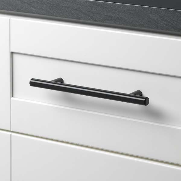 Gliderite Hardware 5-1/16 in. Center to Center Matte Black Solid Steel Bar Pull - 5002-128-MB - 5002-128-MB-1