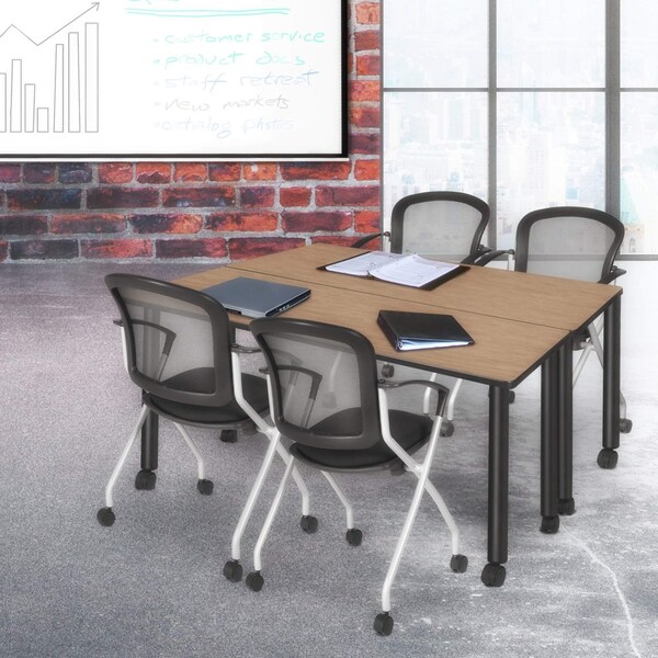 Regency Kee Mobile Training Seminar Table, 72 in W, 24 in L, Noble Oak - MTC7224NOBK