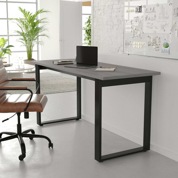 Flash Furniture Redmond 60x24 Conf Tbl w/1in. Thick Dbl Sided Laminate Tbl Top w/PVC and U-Frame Steel Bse, Gry Oak - MT-M6024-LTGRY-UBF-GG