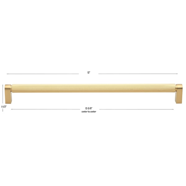 Gliderite Hardware 12-5/8 in. Center to Center Knurled Bar Pull Satin Gold - 4788-320-SG-1
