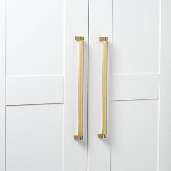 Gliderite Hardware 12-5/8 in. Center to Center Knurled Bar Pull Satin Gold - 4788-320-SG-1