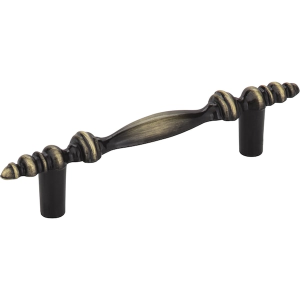 Elements By Hardware Resources 3" Center-to-Center Brushed Antique Brass Baroque Kingsport Cabinet Pull - 1018-AB