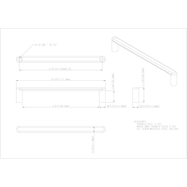 Elements By Hardware Resources 160 mm Center-to-Center Satin Bronze Gibson Cabinet Pull - 105-160SBZ