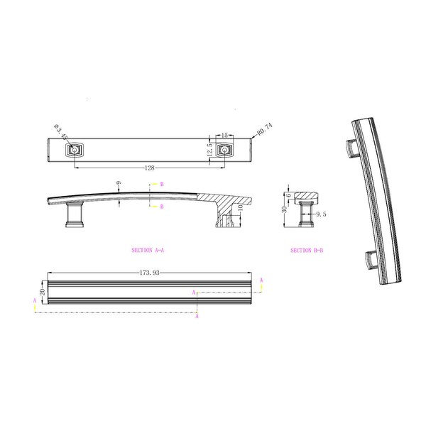 Richelieu 5-1/16 in. (128 mm) Center-to-Center Chrome Transitional Drawer Pull - BP7070128140