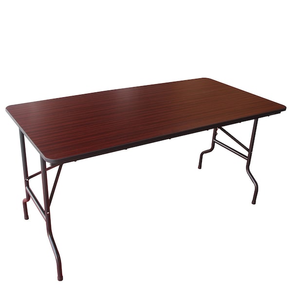 Interion By Global Industrial Interion Folding Wood Table, 60inW x 30inL, Mahogany - 695829MH