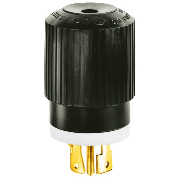 Bryant Locking Device, Male Plg, 30A 3- Phase Wye 277/480V AC, 4-Pole 5-Wire Grndng, L22-30P, Scrw Terminal - 72230NP