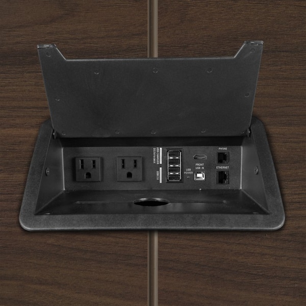 Regency Legacy 10 ft. Racetrack Conference Table with Charging Port, Neo Walnut - LCTRT12047NW