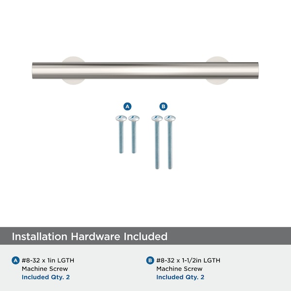 Amerock Radius 3-3/4 inch 96mm Center-to-Center Polished Nickel Cabinet Pull - BP36865PN